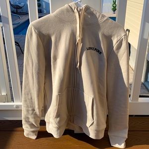 Love Pink Victoria’s Secret zip up sweater with fur inside